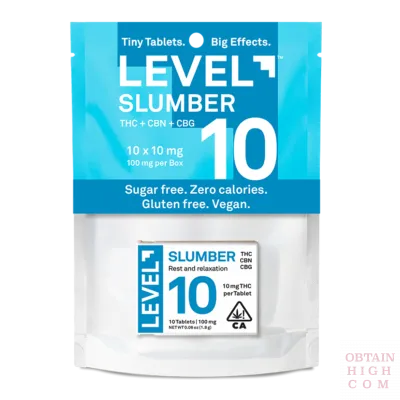 LEVEL 10 Slumber THC+CBN+CBG 10 pills x 10mg by Level Experience obtain high